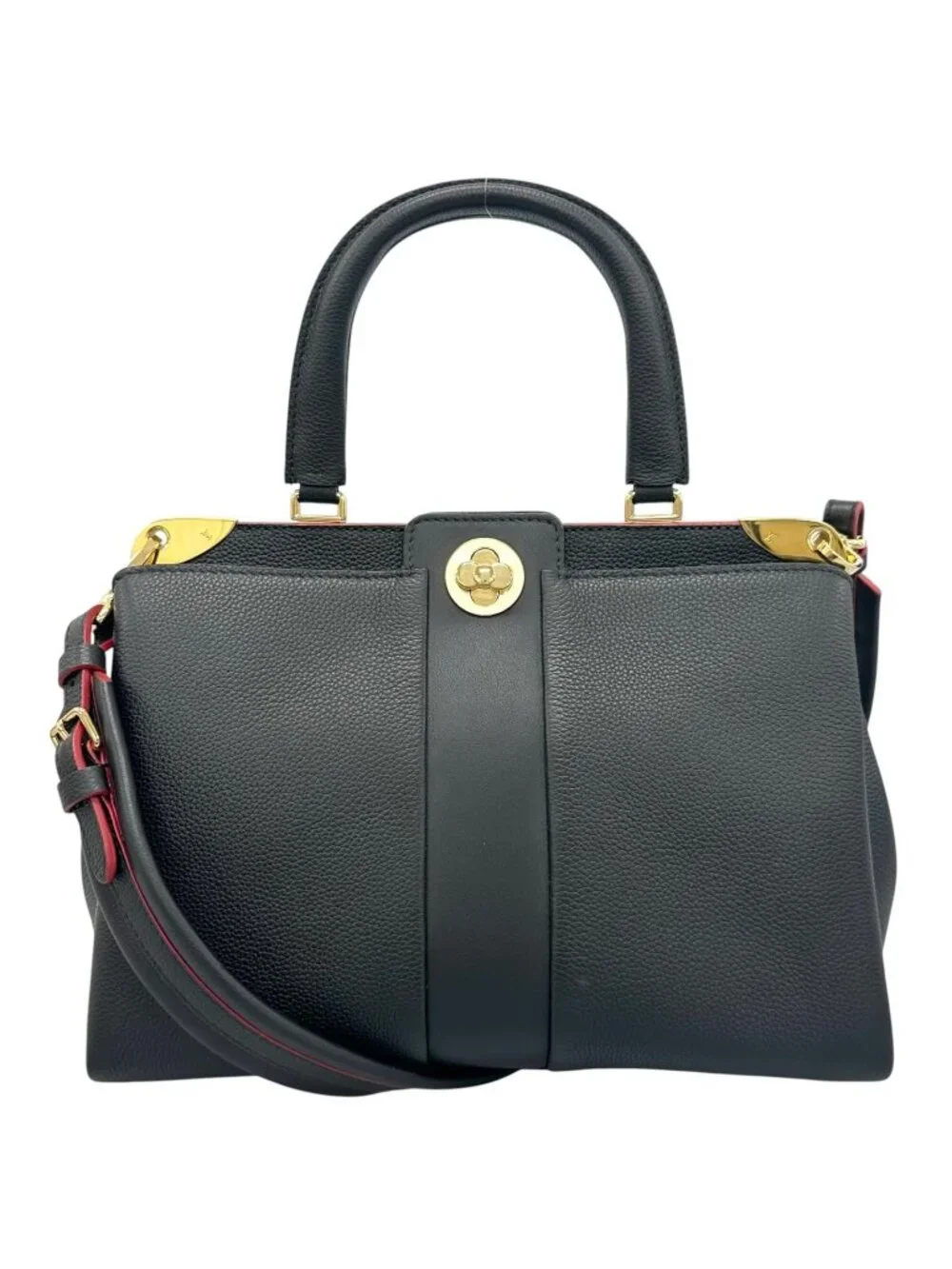 Louis Vuitton Astrid Handbag Leather Black 2-Way